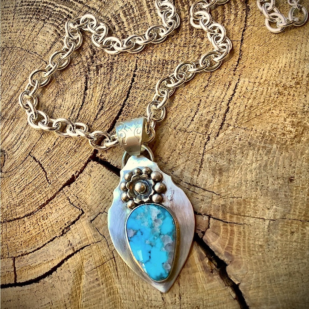 Sterling, turquoise necklace